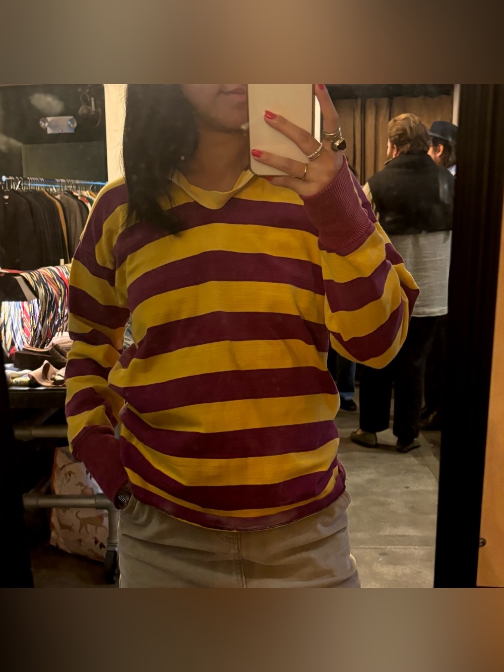 Women’s Unisex Long-Sleeve Rugby Shirt in Yellow & Maroon